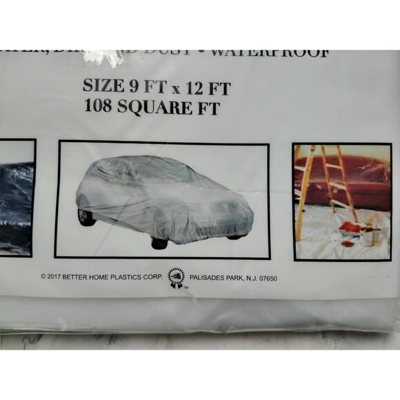 Better Home Clear Plastic  Drop Cloth 9Ft x 12 Ft New in Pack - Picture 2 of 7